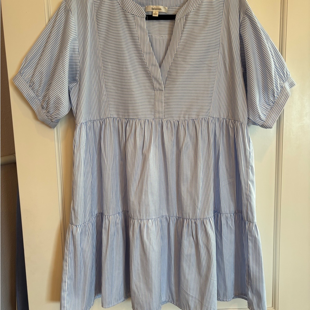 SALE! Lavon Blue and White Striped Shirt